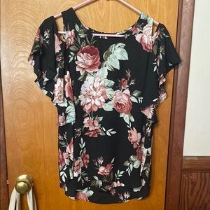 Floral Black Women's Top